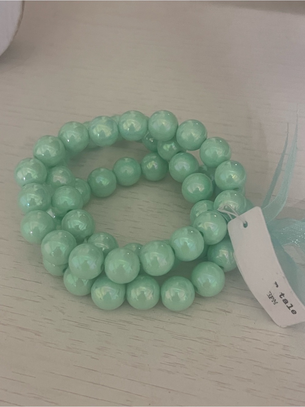 Sea Foam Green/Mint  Beaded Stretch Bracelet - Women Jewelry
